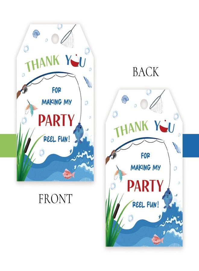 FORSHEEP 50pcs Fishing Thank You Tags, Gone Fishing Gift Tag with String for Birthday Party, Fish Thank You Paper Tags for for Retirement Party Favors - Image 4
